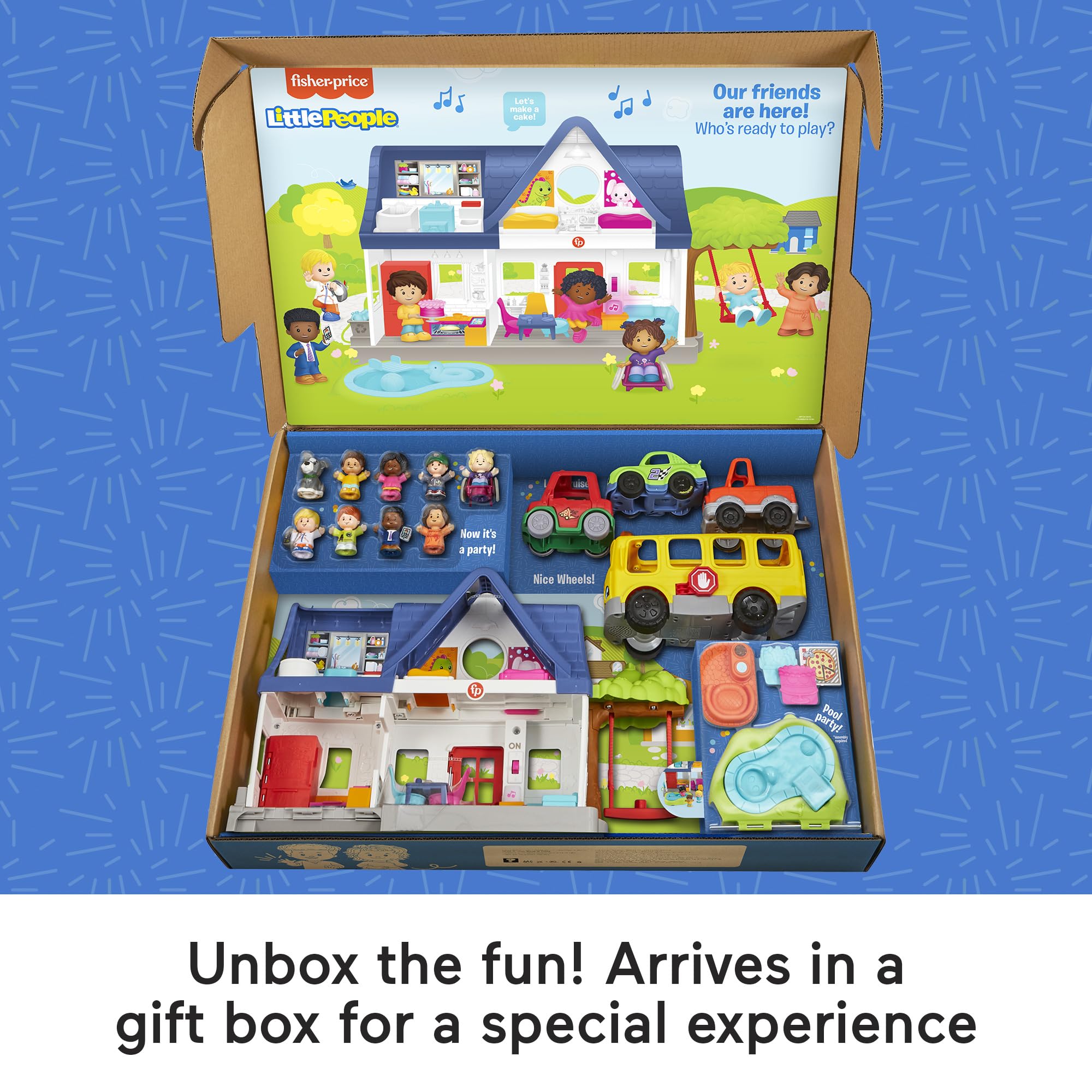 Fisher-Price Little People set includes eight figures and a dog for diverse stories