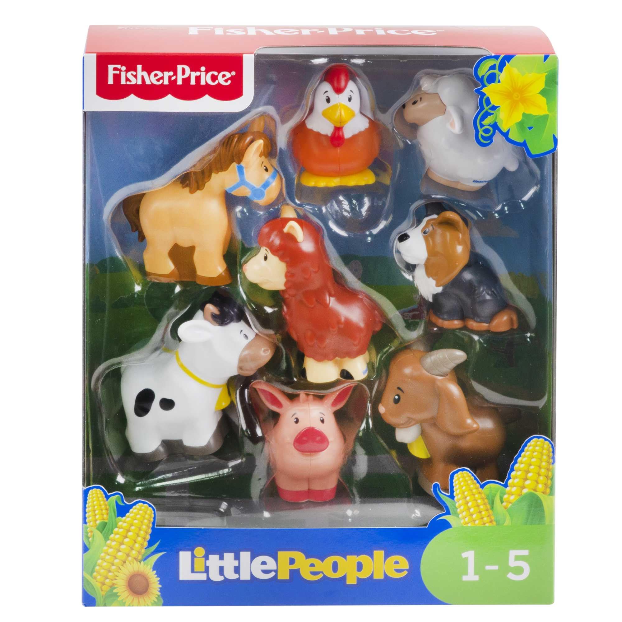 Fisher-Price Little People dog figure adds friendly farm companion for adventures.