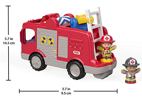 Fisher-Price Little People fire truck fosters cooperative play with families.