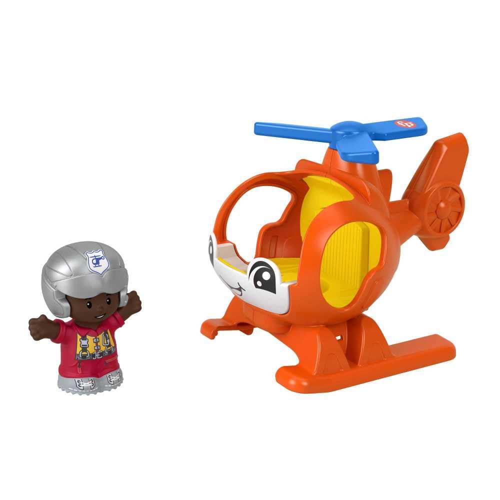 Fisher-Price Little People Helicopter front view with spinning rotor for imaginative play.