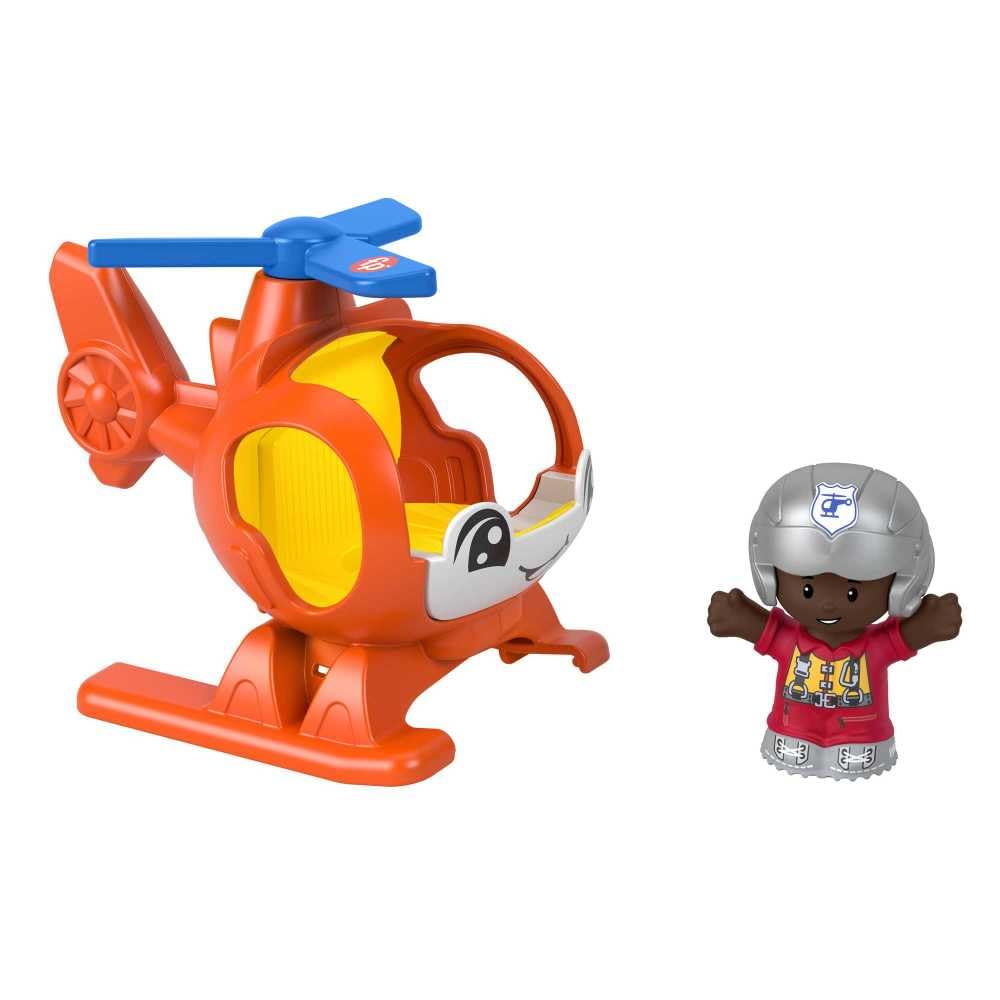 Fisher-Price Little People Helicopter rotor spins to encourage pretend play.