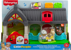 Fisher-Price Little People playset close-up of stalls and horse figures for interactive fun