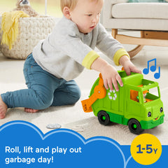 Fisher-Price Little People recycling truck musical activation encourages interactive storytelling and cause-and-effect