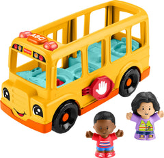 Fisher-Price Little People bus with interactive lights for imaginative play.