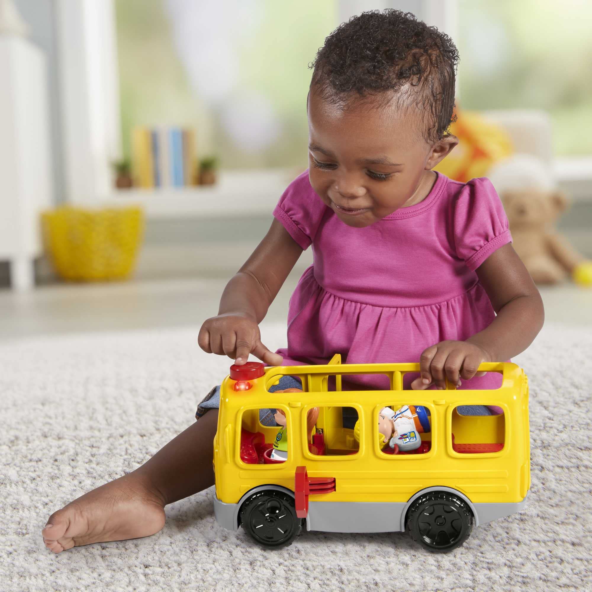 Fisher-Price Little People School Bus side view showing driver seat for role-play