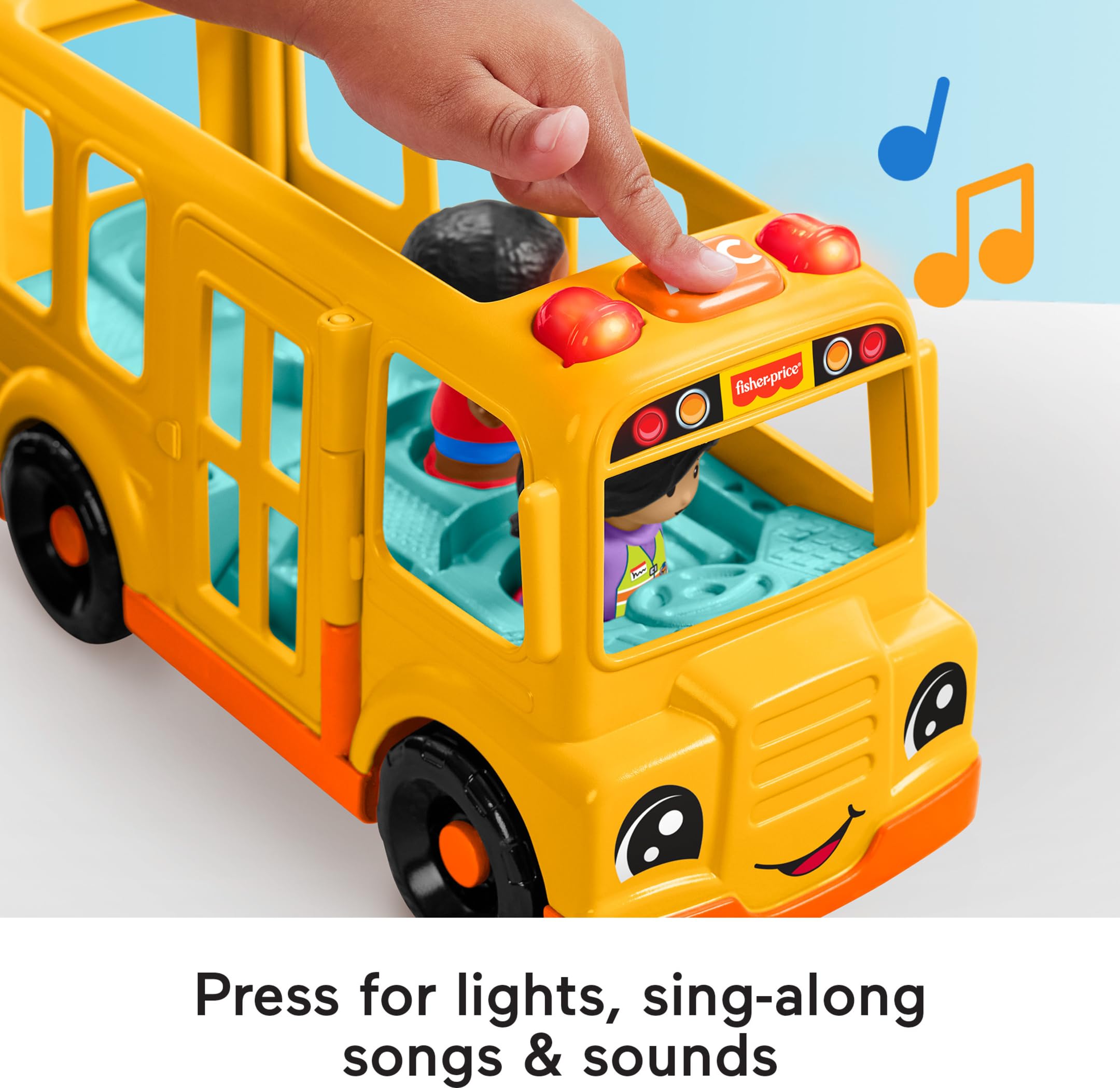 Fold-out stop sign on the Fisher-Price bus boosts realism.