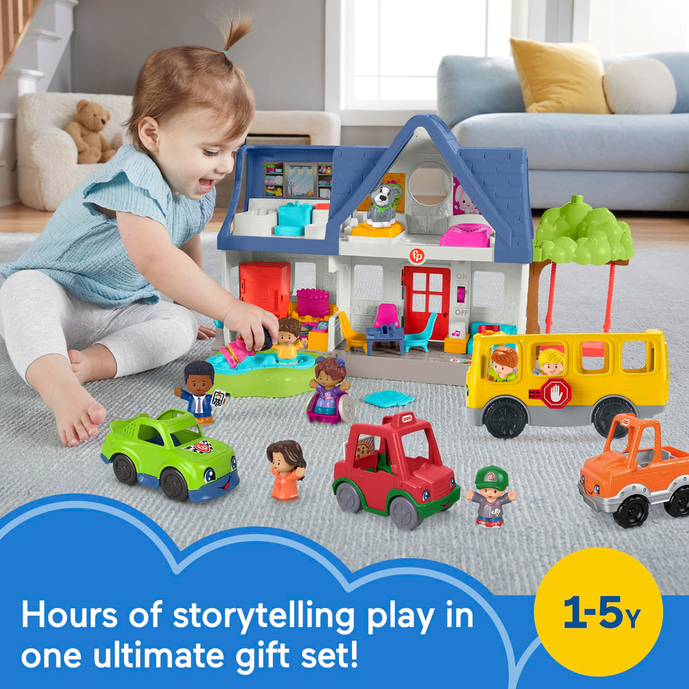 Fisher-Price Little People Sit with Me School Bus featuring discovery button for interactive phrases