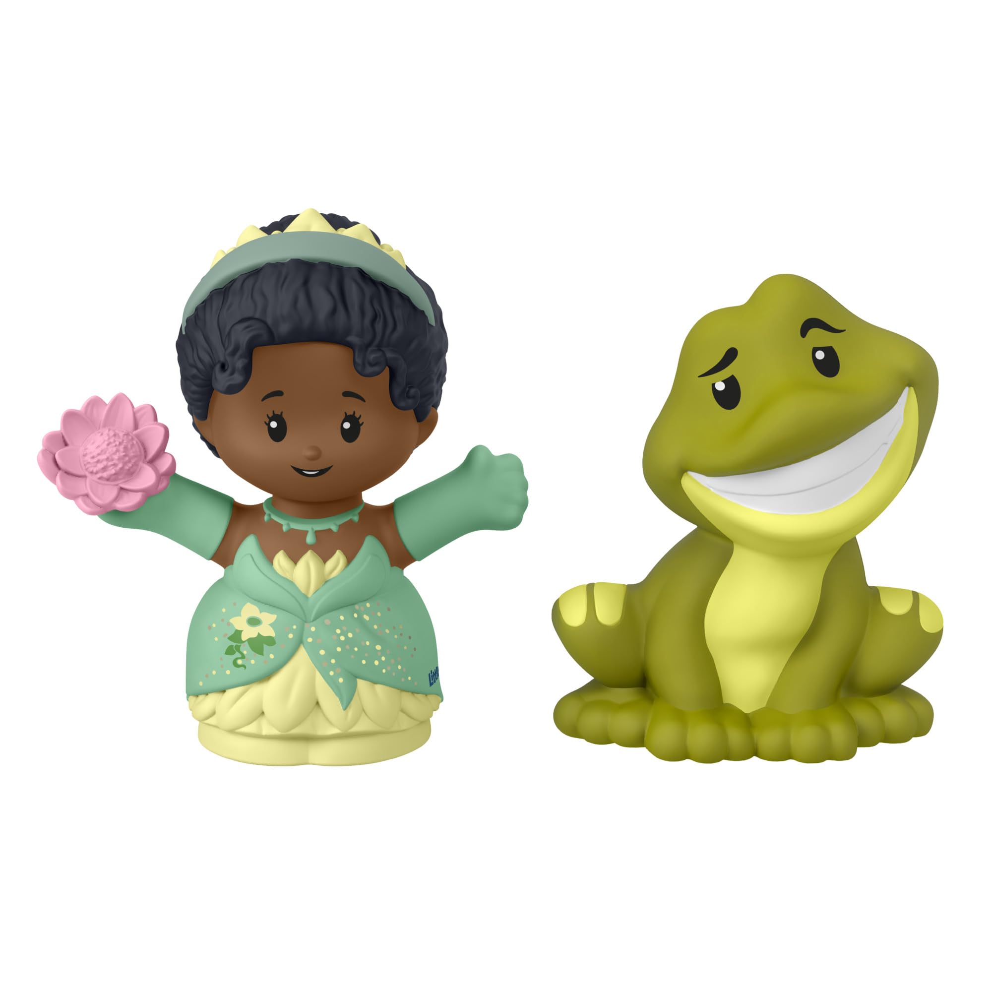 Fisher-Price Little People Tiana and Naveen figures close-up for imaginative play