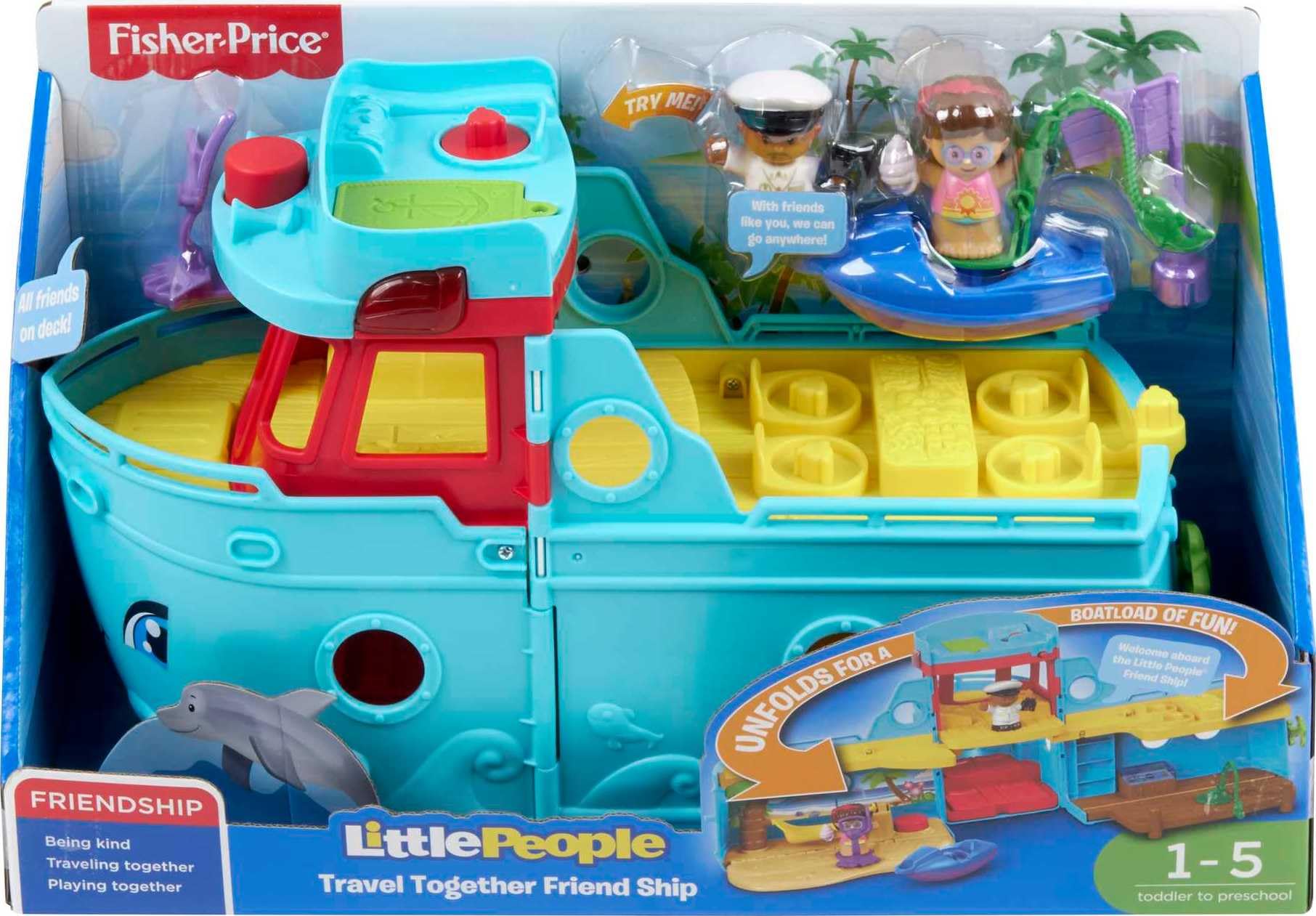 Fisher-Price Little People Travel Together Friend Ship stores all pieces inside
