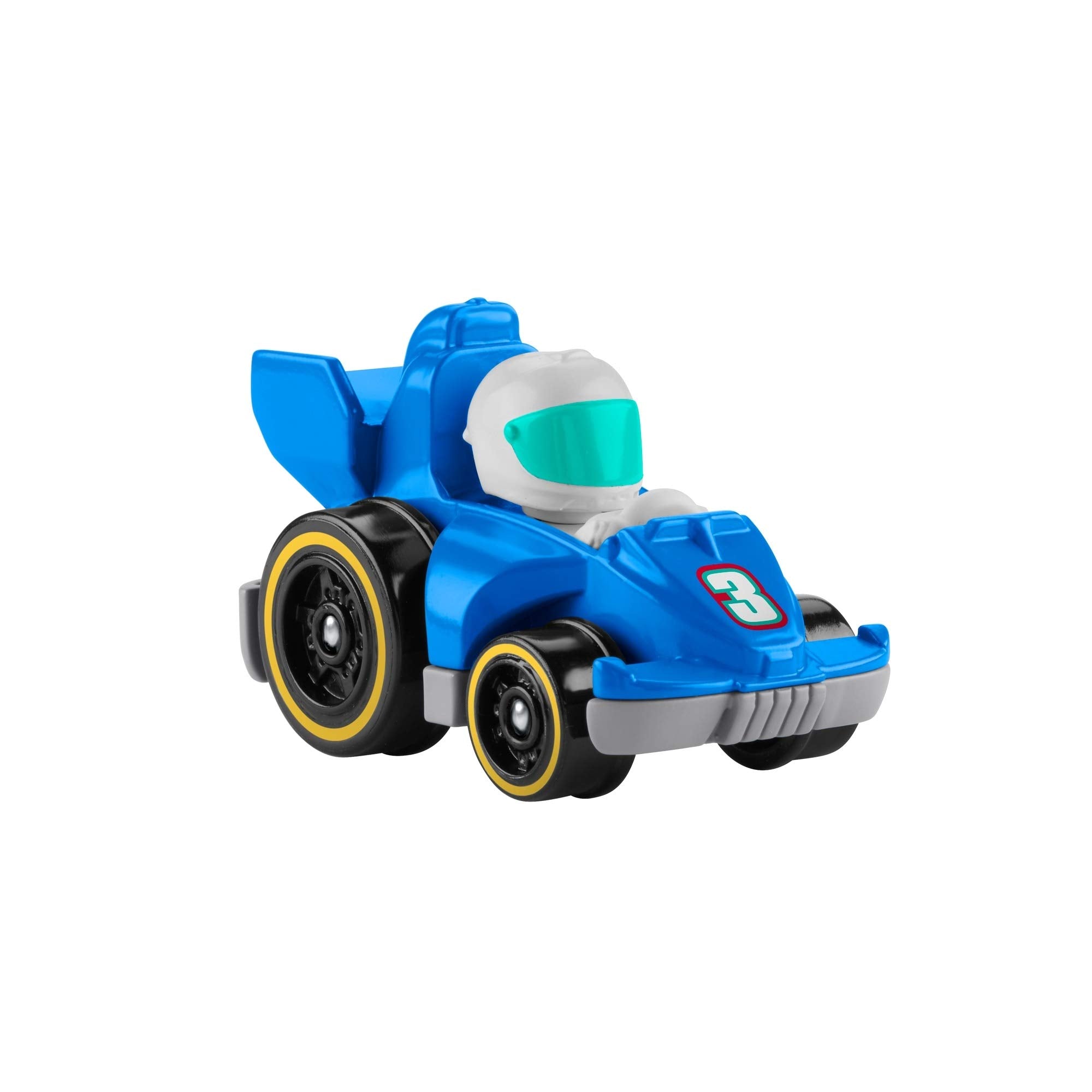 Fisher-Price Little People Wheelies Race Car blue ideal for kids playtime and role play