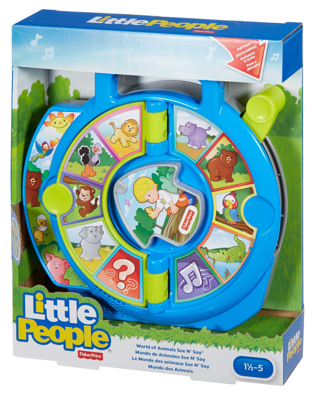 Fisher-Price Little People World of Animals See 'N Say zebra: discover name and stripe sound.
