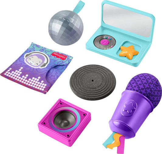 Fisher-Price Mini Me Moments DJ Set mirrored laptop for tummy time and visual tracking