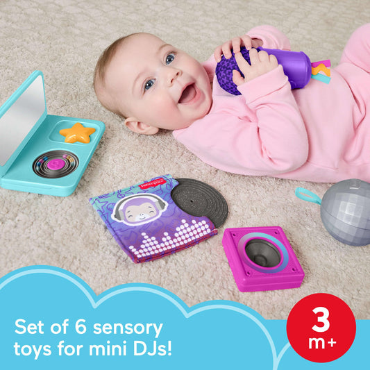 Fisher-Price Mini Me Moments DJ Set squeaker microphone encourages grasping and sound exploration