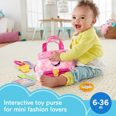 My Smart Purse zipper action promotes fine motor skills and curiosity.