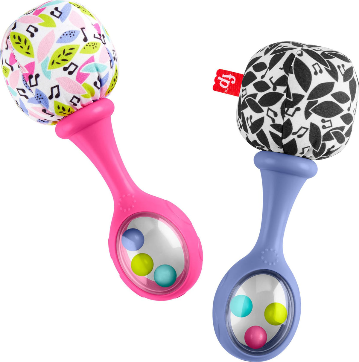 Fisher-Price Rattle 'n Rock Maracas with pink pom-poms for tiny hands and sound-stimulating play