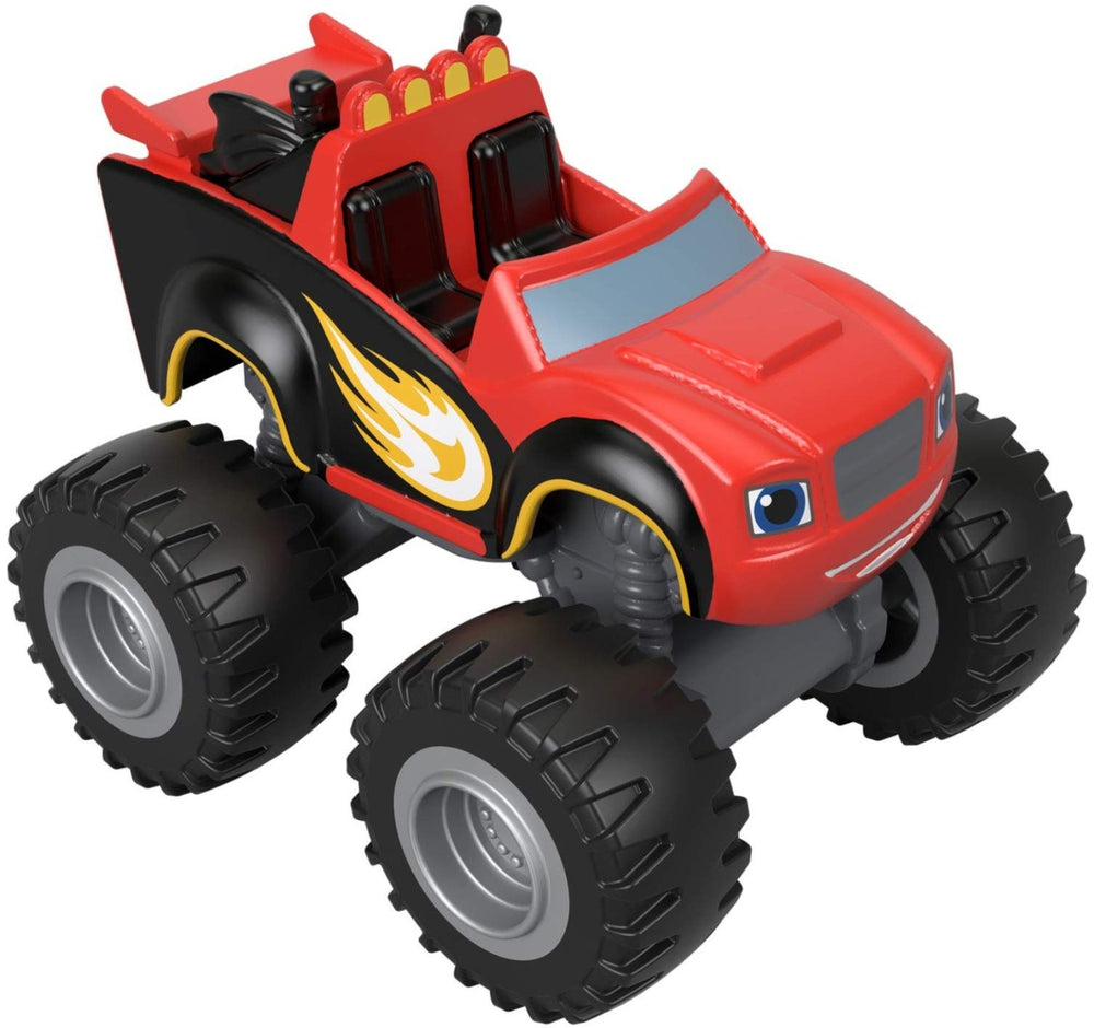 Fisher-Price Ninja Blaze vehicle with thick tires for stable play on carpet.