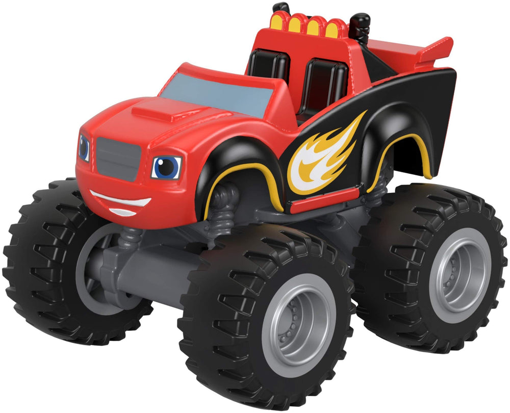 Fisher-Price Ninja Blaze with metal axles drives fast for quick stunts.