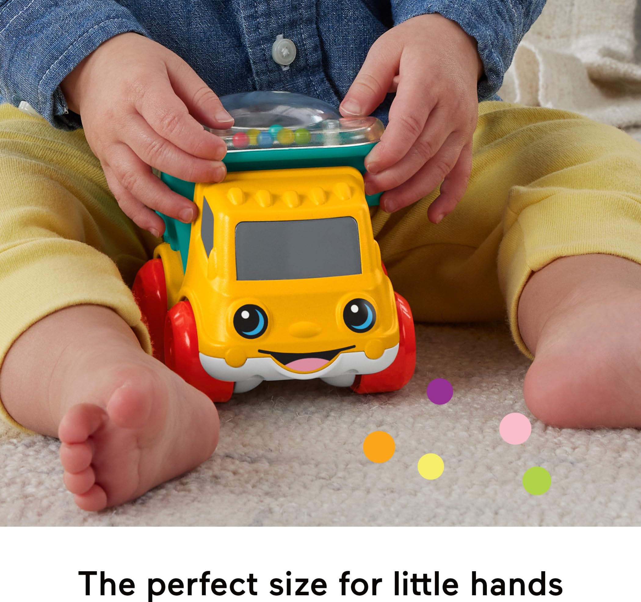 Fisher-Price Poppity Pop Dump Truck sized for small hands with easy grip