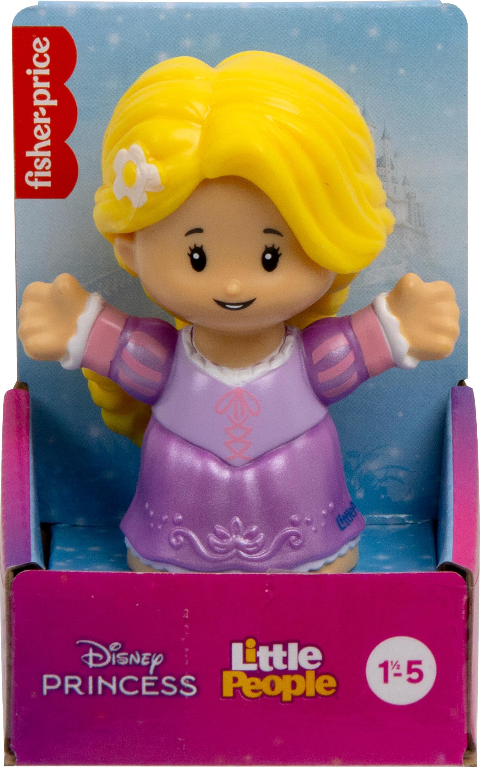 Fisher-Price Rapunzel Little People figure with bright accents for creative role-play.