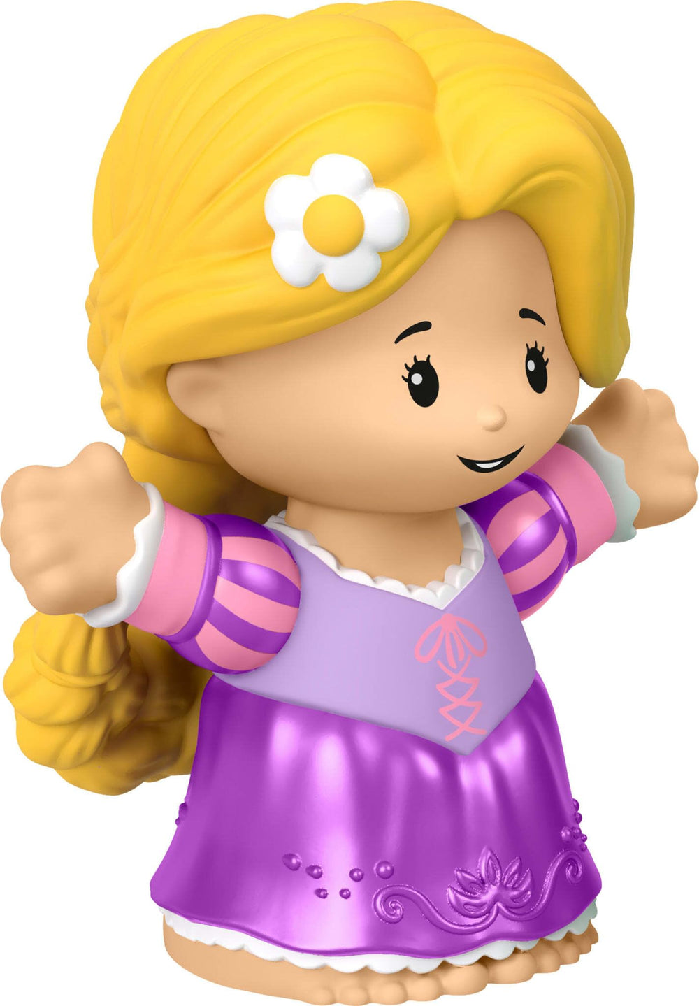 Fisher-Price Rapunzel Little People figure side view highlighting the costume.
