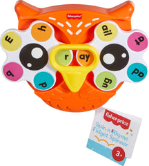 Fisher-Price Spin 'n Rhyme Owl design shows colorful kid-friendly accents