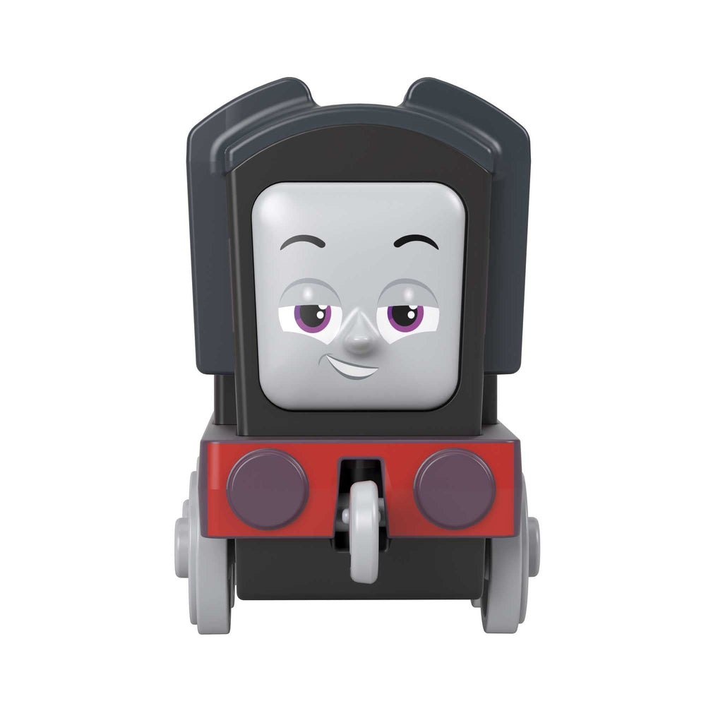 Fisher-Price Thomas diecast metal train body close-up shows durable finish