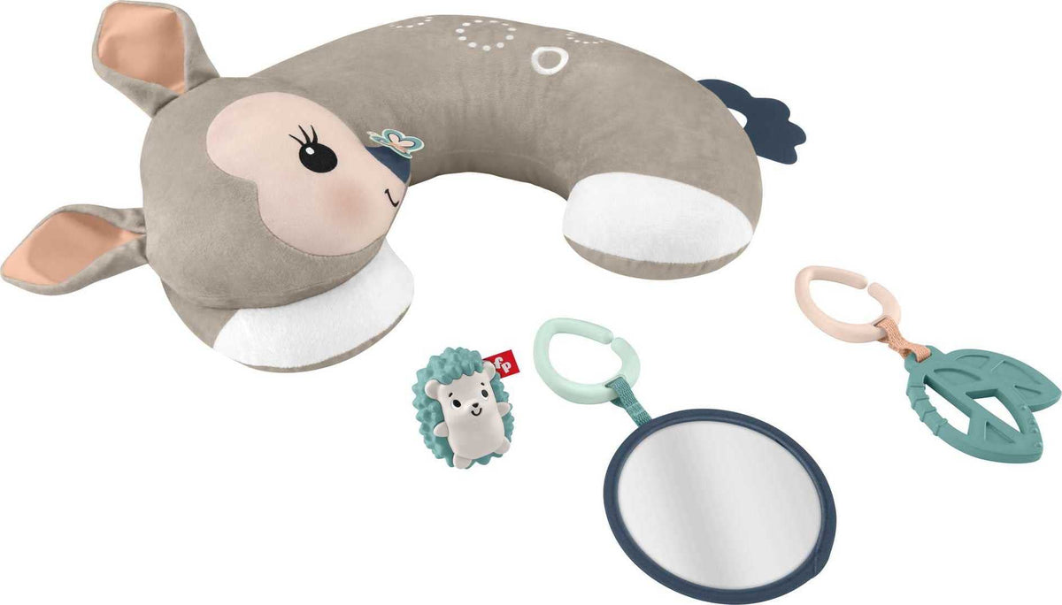 Fisher-Price Tummy Time Fawn Wedge, cozy support for newborn tummy time exploration