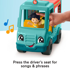 Two Little People figures come with the food truck for storytelling