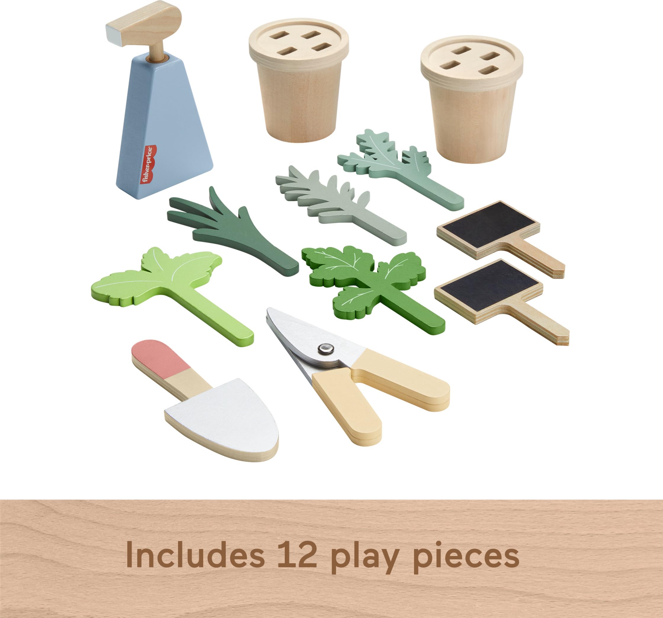 Fisher-Price wooden garden spray bottle for pretend watering and care