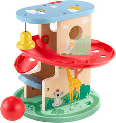 Fisher-Price Wood Treehouse Ball Run: ball in motion boosts curiosity and motor skills.
