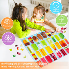 Fishwisdom popsicles puzzle pieces scattered for shared play.