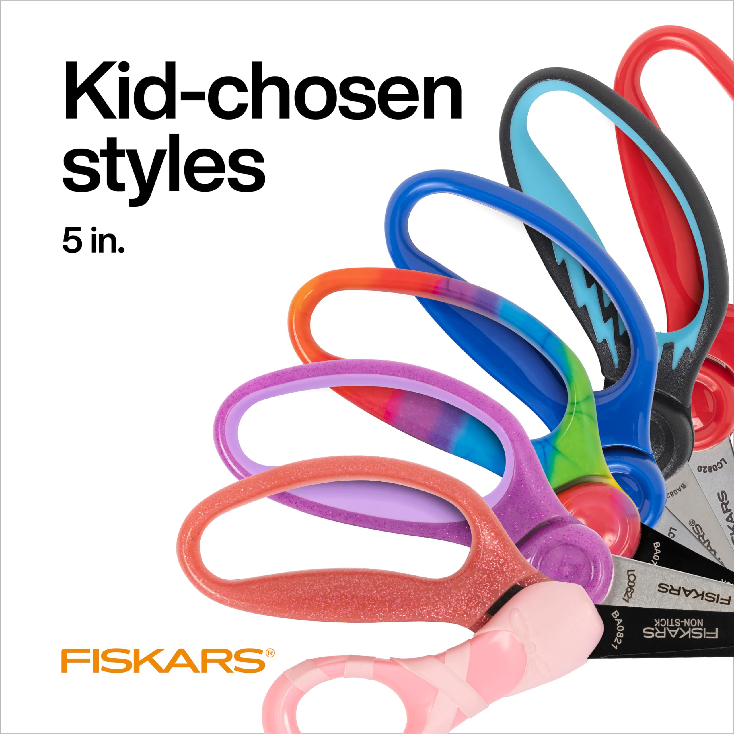 Fiskars Blunt-Tip Kids Scissors 5-inch pink, long-lasting classroom essential.