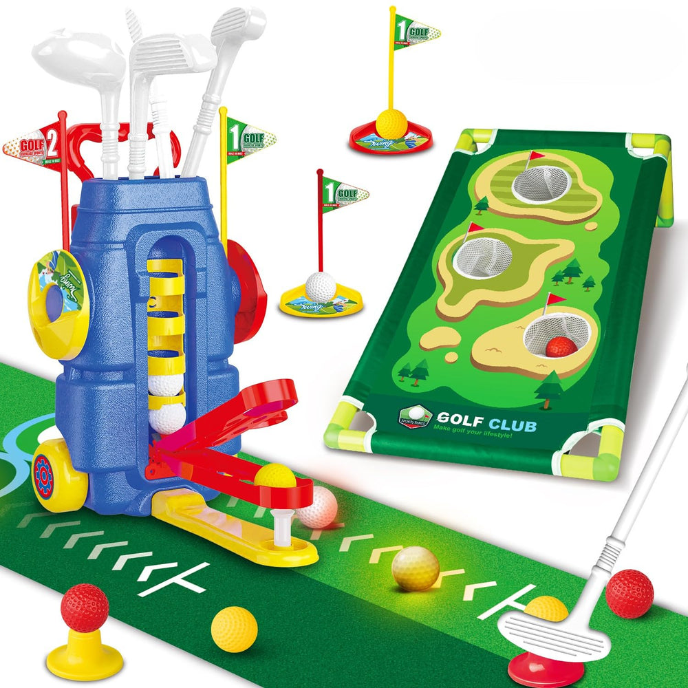 Fistone toddler golf set with foot-pedal launcher for easy outdoor play