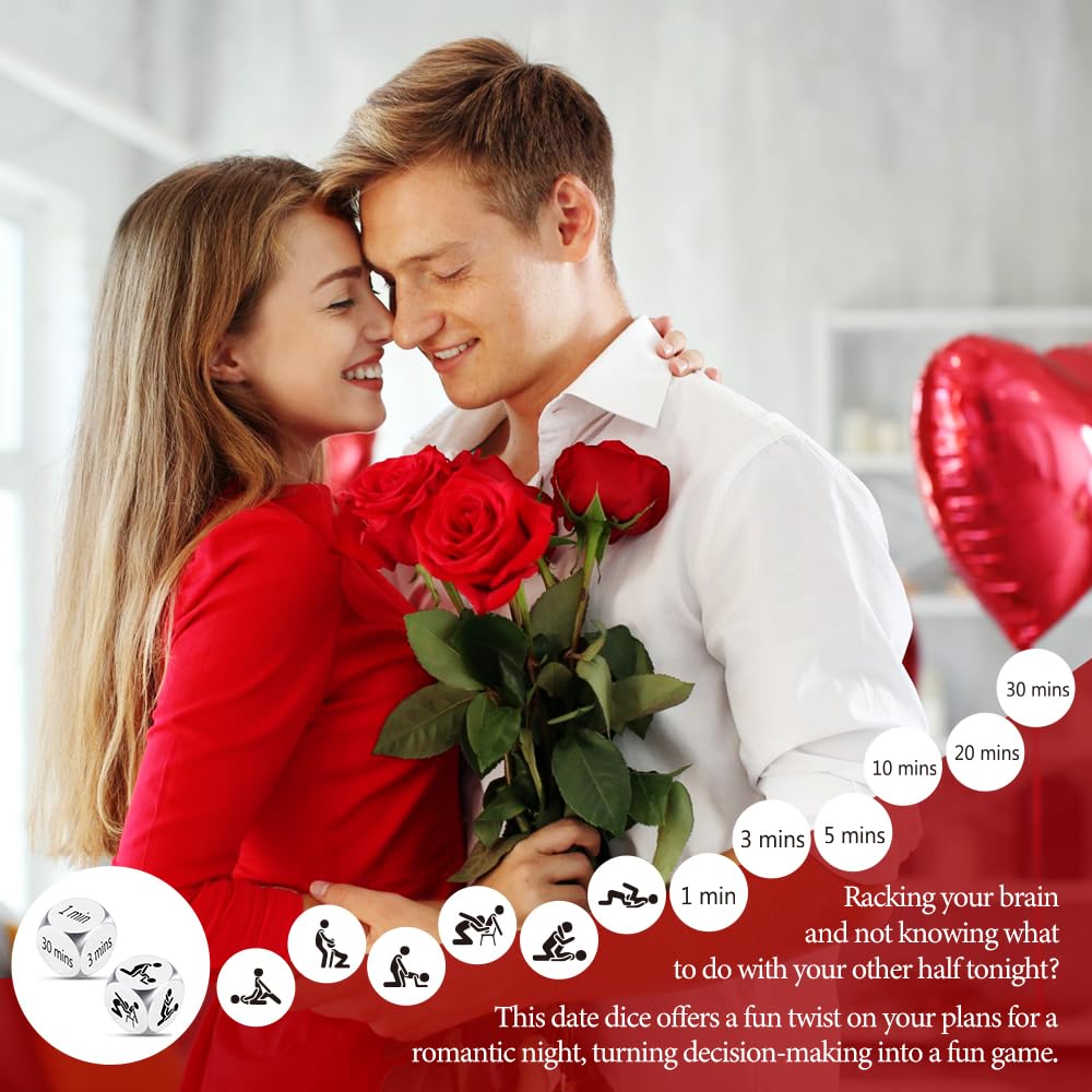 Fiszdovb Date Night Dice in stainless steel finish, durable and gift-ready.