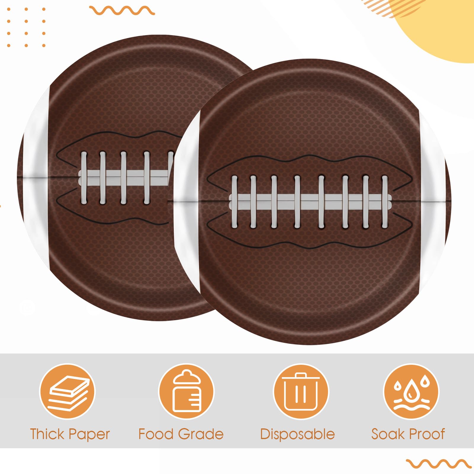 Fitoyplak football party decor kit enhances atmosphere with bold colors.