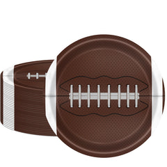 Fitoyplak football plates 7-inch on a party table for simple serving.