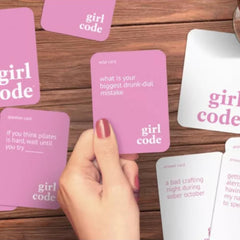 Fitz Girl Code QA cards spread for quick prompts and laughs.