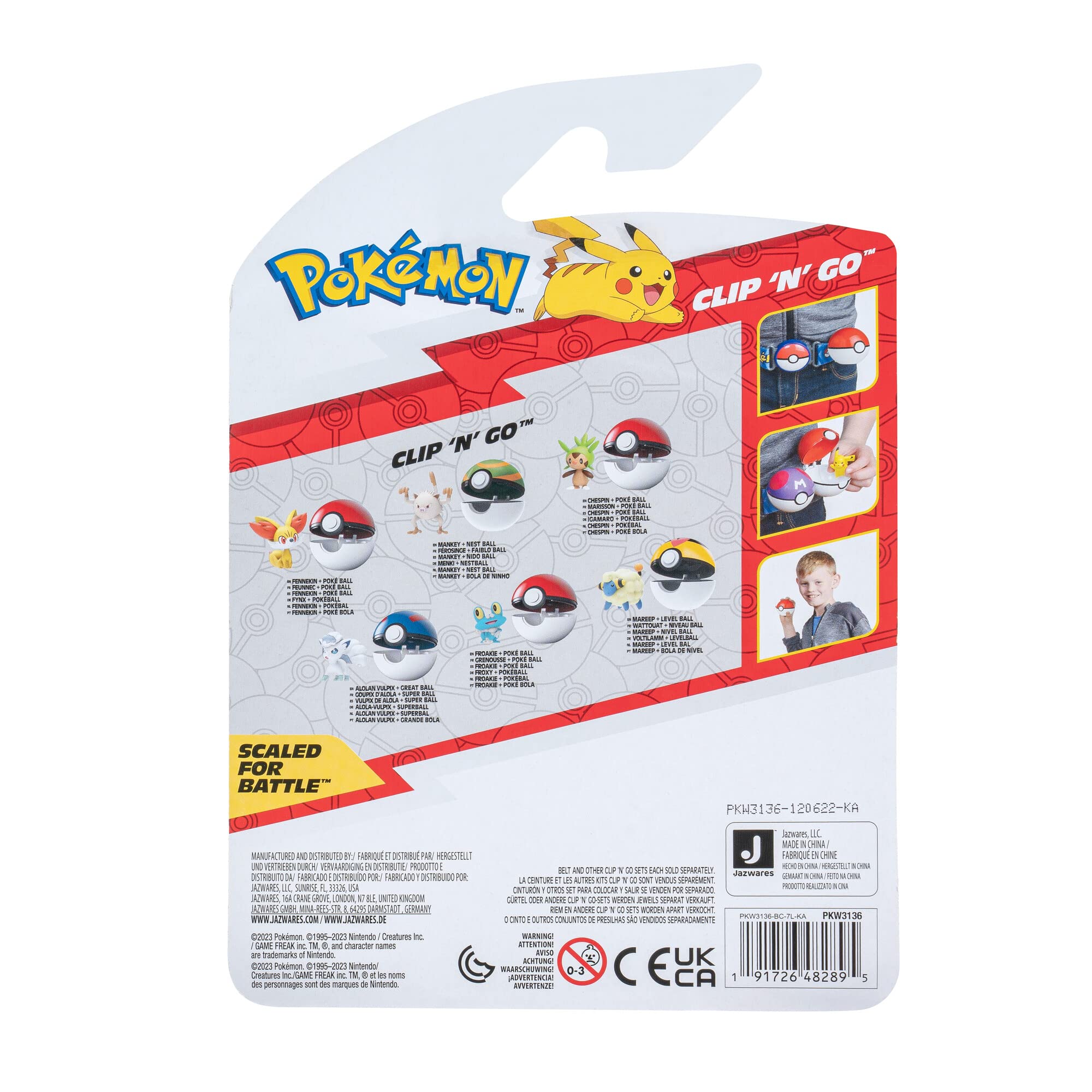 5 cm figure fits inside Poké Ball, compatible with Clip N Go sets.