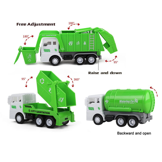 FIVEDAOGANG water tanker truck toy with opening rear, teaching cause and effect during fun.
