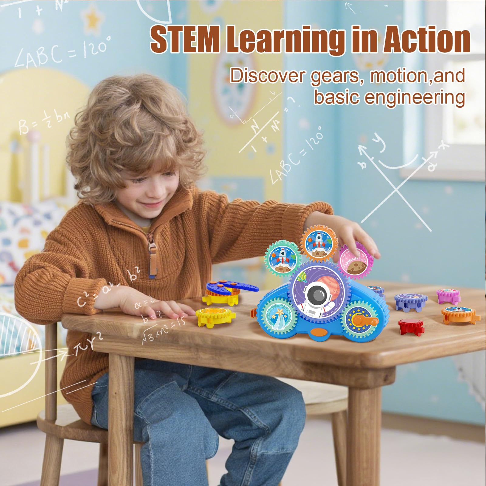 Fivoro STEM gears manual spin supports hands on learning.