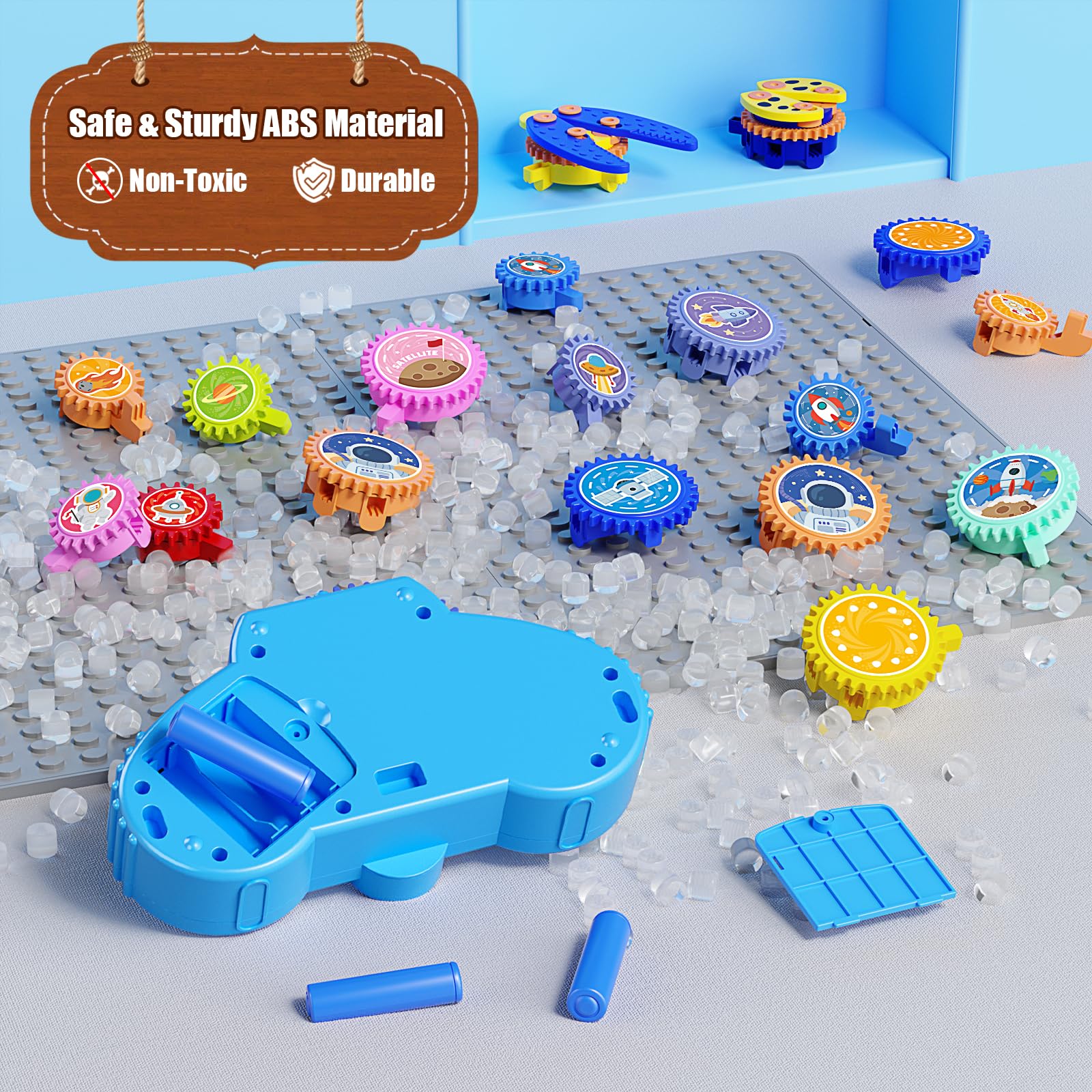 Fivoro STEM gears safe materials ensure kid friendly construction.