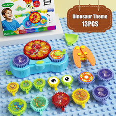 Fivoro STEM gears set featuring space capsule theme encourages curiosity and spatial thinking during building