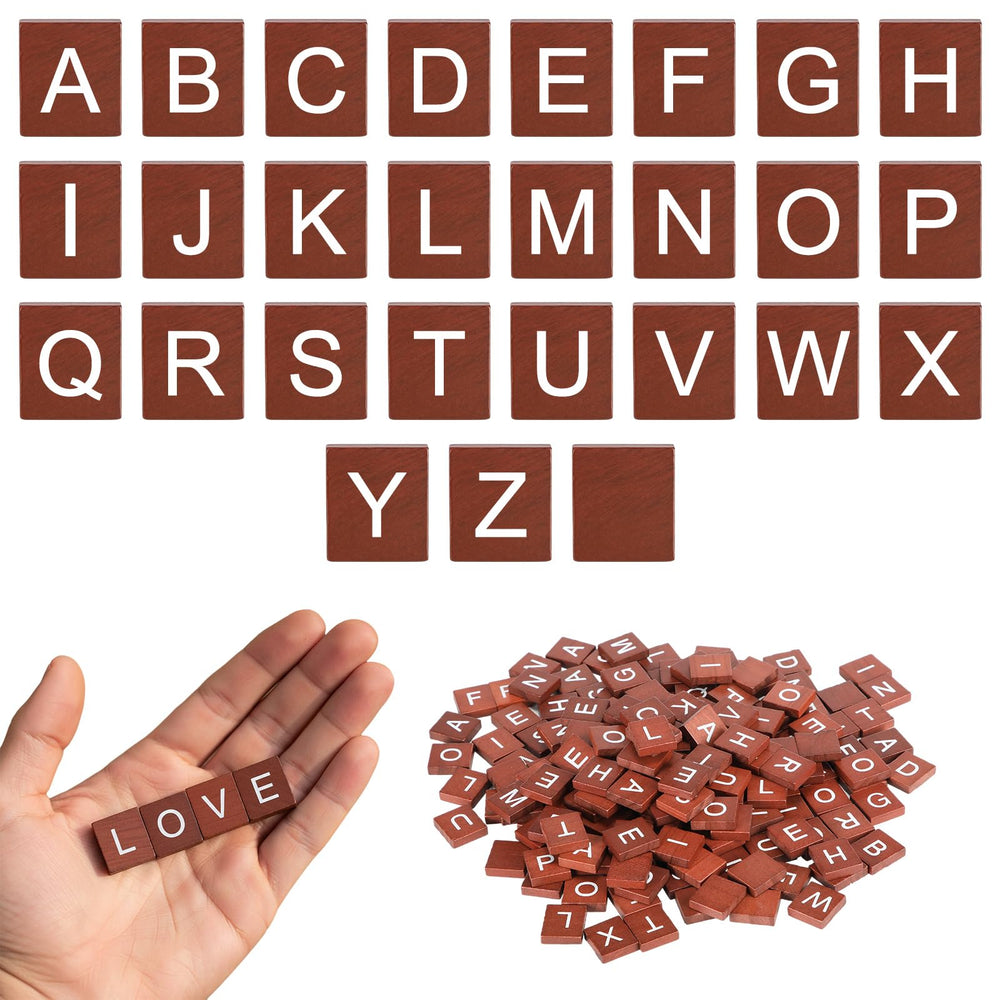 Fiwochic maroon wood letter tiles arranged on a frame for elegant wall art.