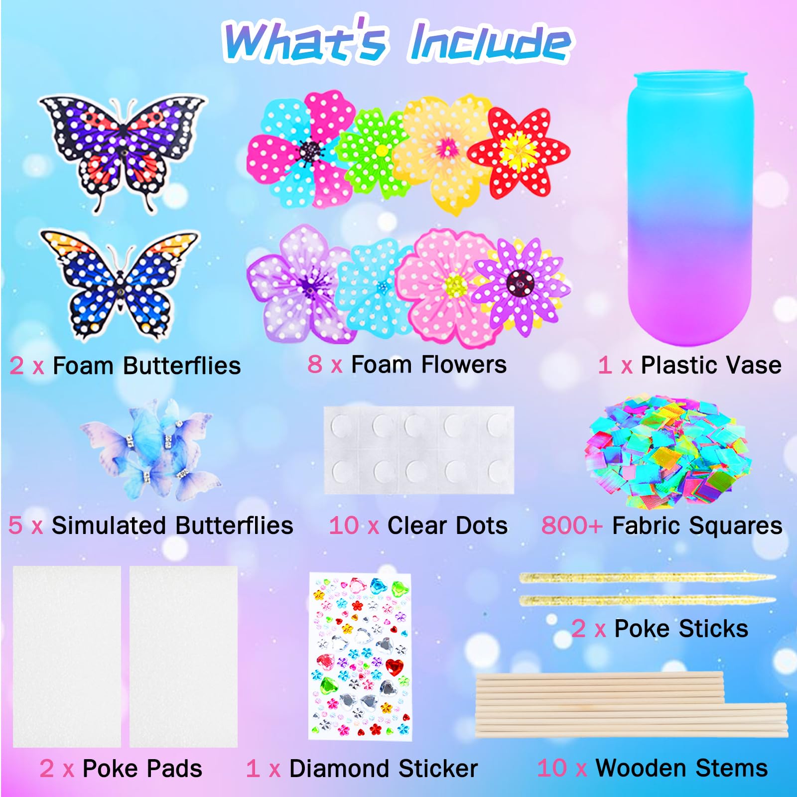 FJBICODA Poke Art Two Butterflies add whimsical accents to the bouquet