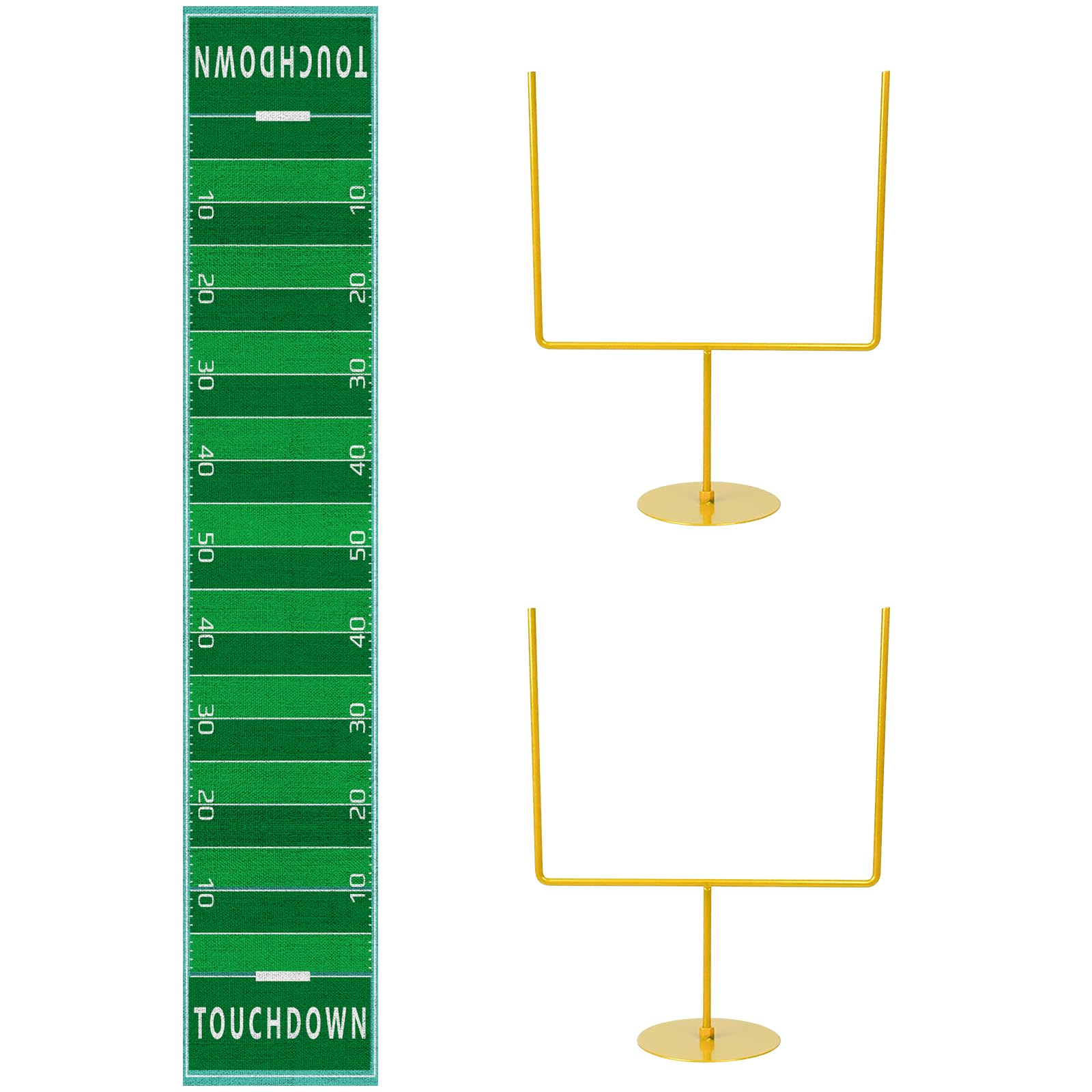 Fjoron metal football goal post decor adds a durable centerpiece to party tables.