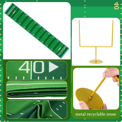 Fjoron green football table runner creates a realistic field backdrop.