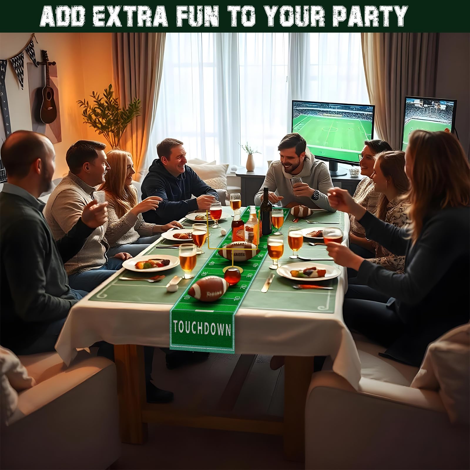 Fjoron football theme party decor enhances birthday party ambiance.