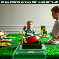 Fjoron football party decor kit provides a cohesive field-inspired setup.