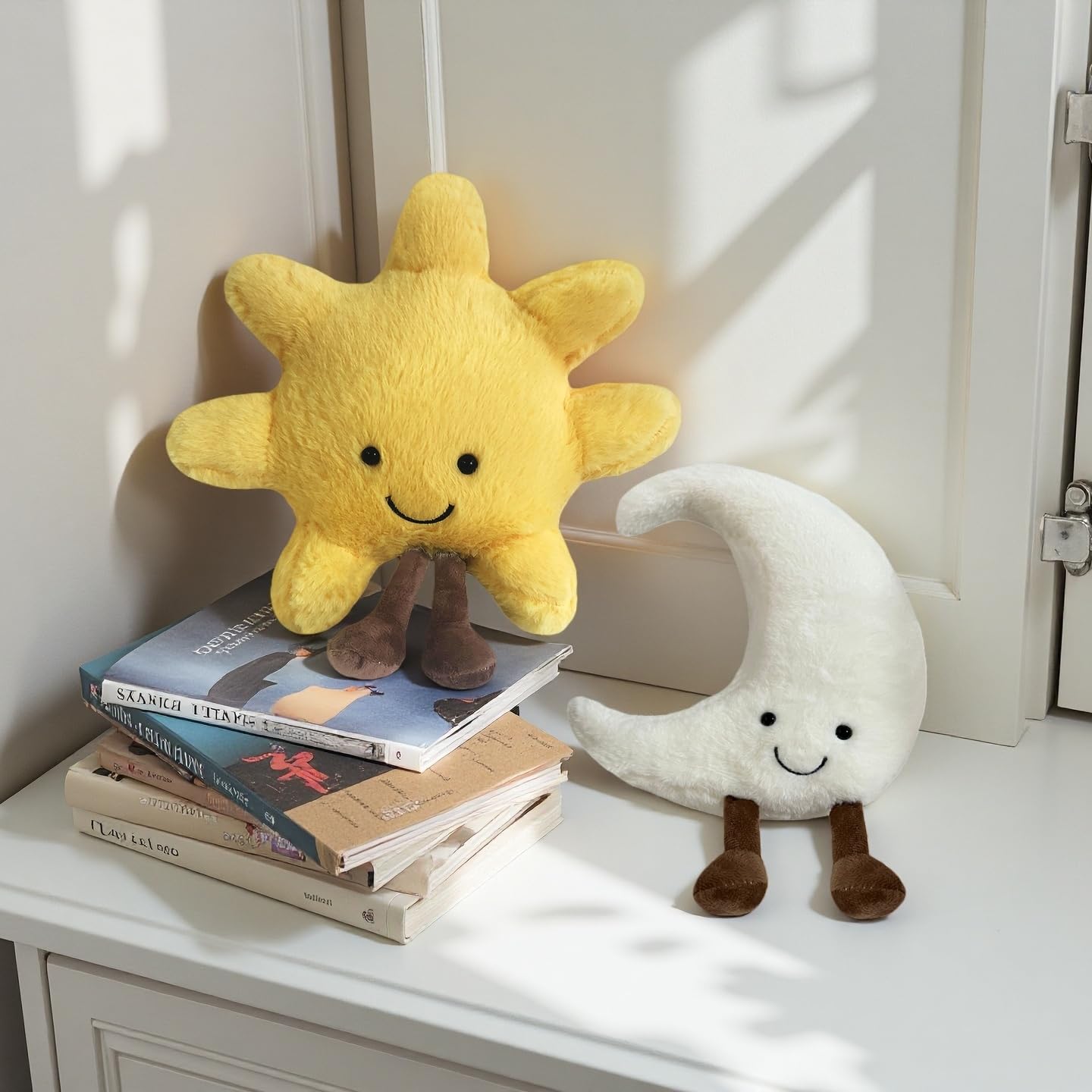 FJQZHA Moon Sun Plush Toy suitable for bedroom living room or office decor