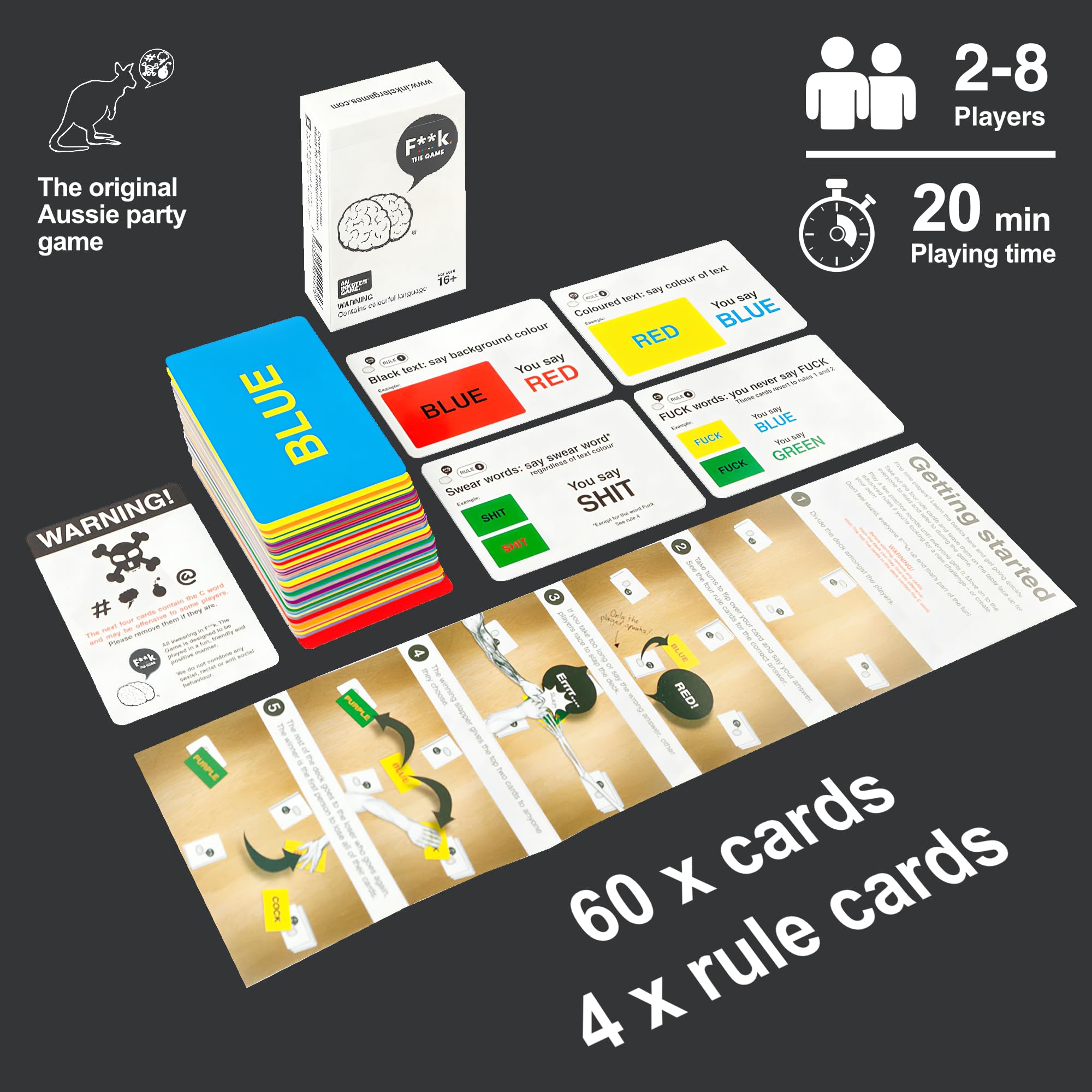 Fk. The Game Stroop twist graphic highlights the brain teaser element.